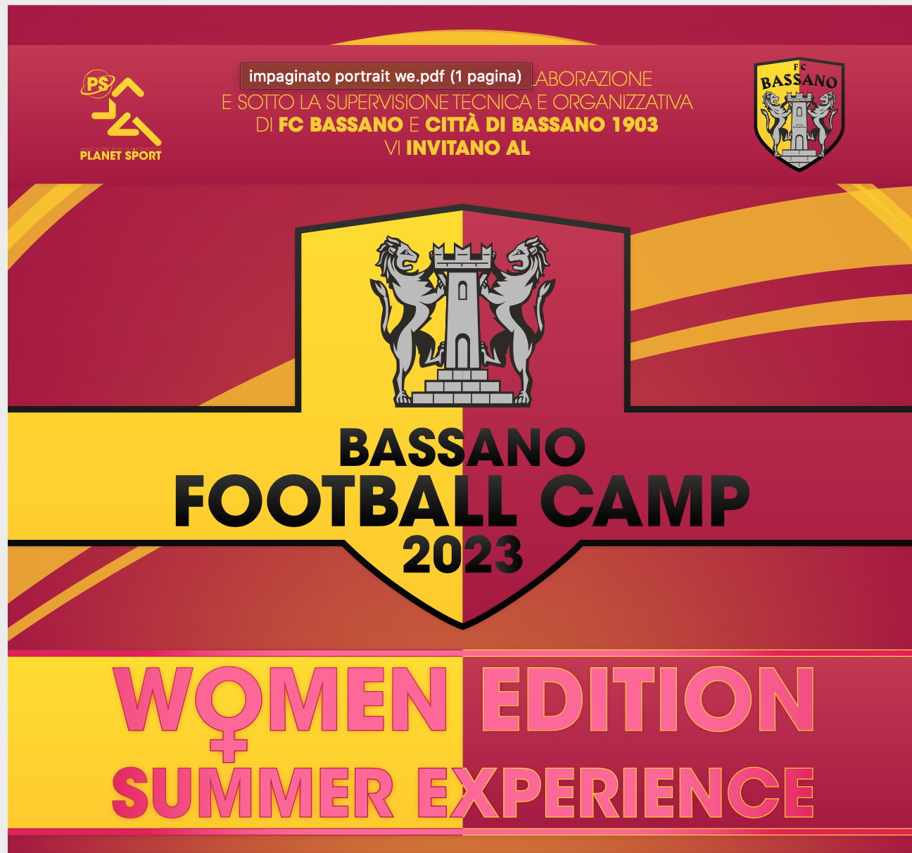 BASSANO FOOTBALL CAMP WOMEN EDITION 