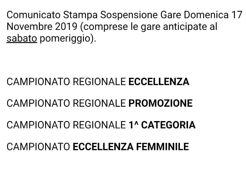 LA PIOGGIA FERMA IL CAMPIONATO: RINVIATA LA SFIDA CON LONGARE CASTEGNERO