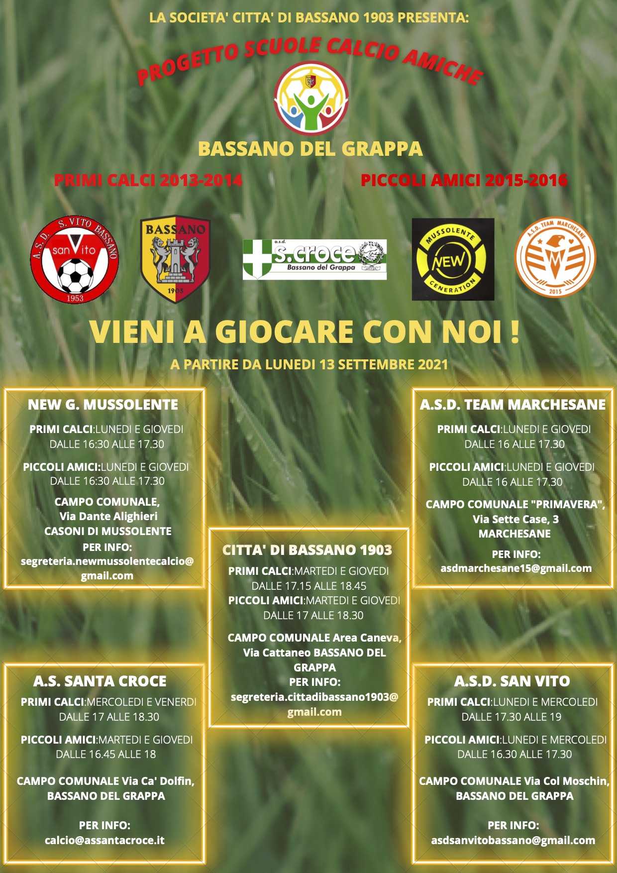 PROGETTO “SCUOLE CALCIO AMICHE”